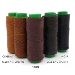 Fil de polyester tressé & poissé Noir  diam 1 mm longueur 100m