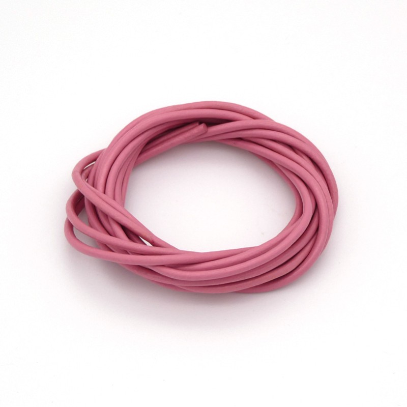 Lacet Cuir Rond diamètre 2mm longueur 100 cm Rose