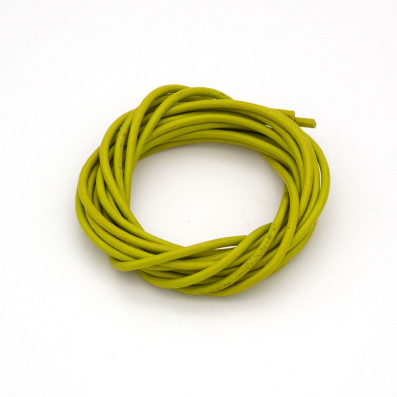 Lacet Cuir Rond diamètre 2mm longueur 100 cm Vert pomme