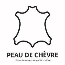 Peau de chèvre. Cuir finition mat. Teinte Taupe.
